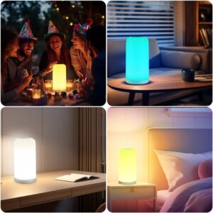 RGBIC+CCT LED bord/natlampe - Hvid, touch styring, IP20 indendørs - Dæmpbar : Dæmpbar, Kulør : RGB + CCT (Varm til Kold Hvid)