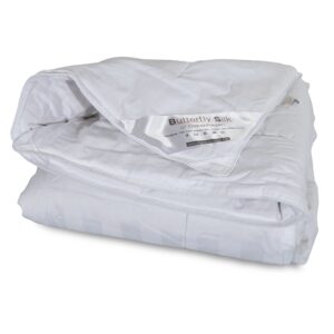 Silke vinterdyne - 100% mulberry silke - Stribet bomulds cambric - Butterfly Silk