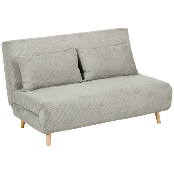 Sovesofa, gæsteseng, 3-positions justerbar ryglæn, linnedlook, op til 120 kg, 141 x 90 x 81 cm, grå