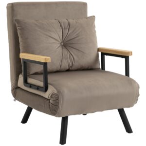 Sovestol, gæsteseng, justerbar ryglæn, op til 120 kg, stålstel, 63 x 73 x 81 cm, lysegrå