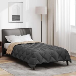 Vinterdyne 135 x 220 cm 450 gsm mikrofiber - antracit og gråbrun
