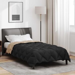 Vinterdyne 140 x 220 cm 450 gsm mikrofiber - sort/taupe