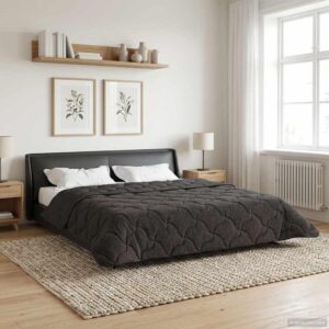 Vinterdyne antracit 200 x 200 cm - mikrofiber og teddy fleece
