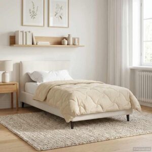 Vinterdyne i creme 135 × 220 cm - mikrofiber & teddy fleece
