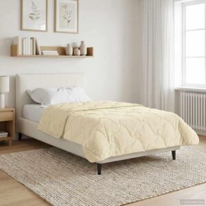 Vinterdyne i mikrofiber og teddy fleece - creme, 135 × 200 cm