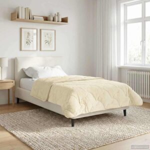 Vinterdyne i mikrofiber og teddy fleece - creme, 140 × 200 cm