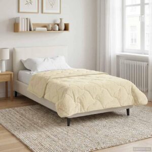 Vinterdyne i mikrofiber og teddy fleece - creme 155 × 220 cm