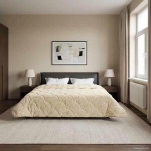 Vinterdyne i mikrofiber og teddy fleece - creme 200 × 240 cm