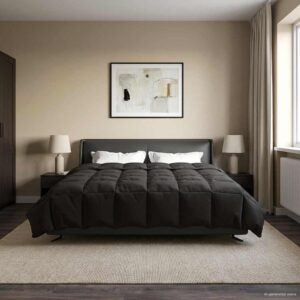 Vinterdyne i mikrofiber - quiltet, antracit 240 × 260 cm