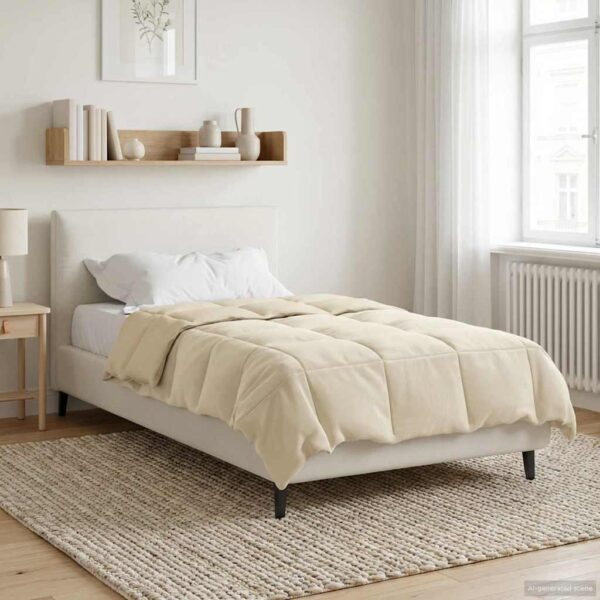 Vinterdyne i mikrofiber - quiltet, creme 140 x 200 cm