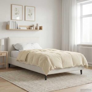 Vinterdyne i mikrofiber - quiltet, creme 155 × 200 cm