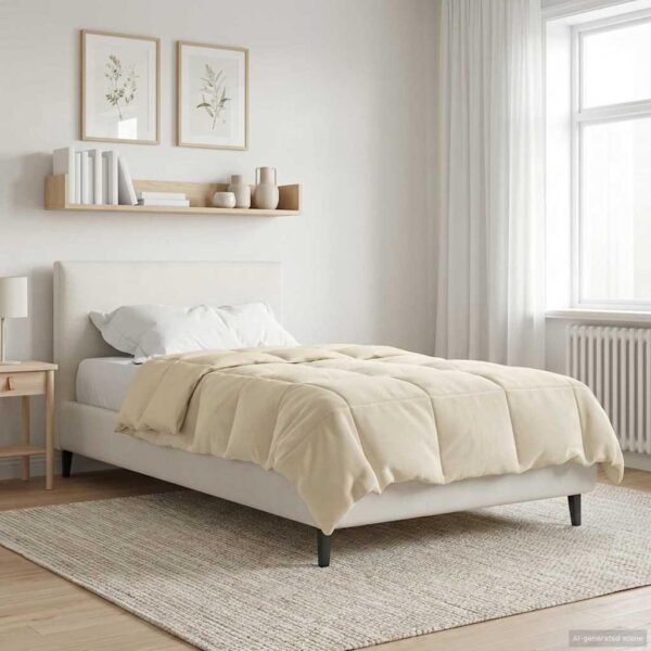 Vinterdyne i mikrofiber - quiltet, creme 155 × 200 cm