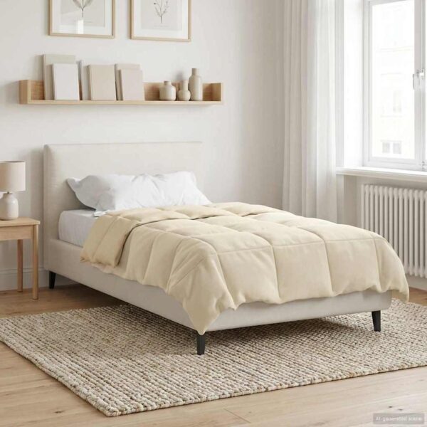 Vinterdyne i mikrofiber - quiltet, creme 155 × 220 cm