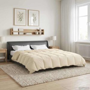 Vinterdyne i mikrofiber - quiltet, creme 200 × 220 cm