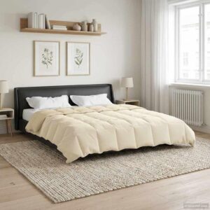 Vinterdyne i mikrofiber - quiltet, creme 200 × 240 cm