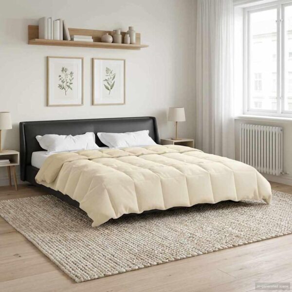 Vinterdyne i mikrofiber - quiltet, creme 200 × 240 cm