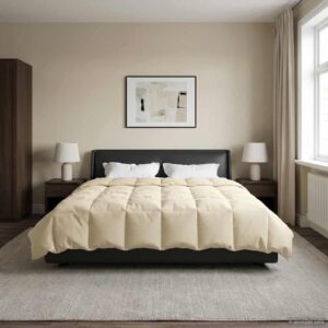 Vinterdyne i mikrofiber - quiltet, creme 220 × 240 cm