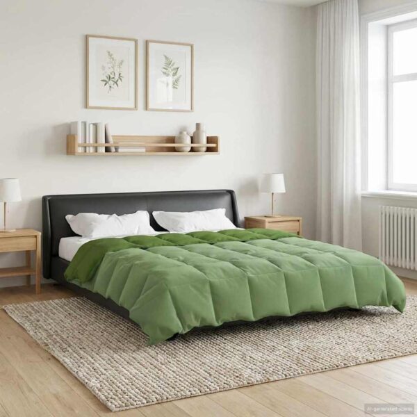 Vinterdyne i mikrofiber - quiltet, grøn 220 × 260 cm