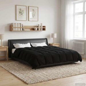 Vinterdyne i mikrofiber - quiltet, sort 220 × 260 cm