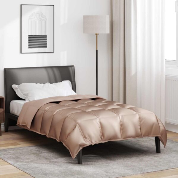 Vinterdyne i satin og mikrofiber - guld, 140 × 220 cm