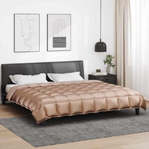 Vinterdyne i satin og mikrofiber - guld 220 × 260 cm