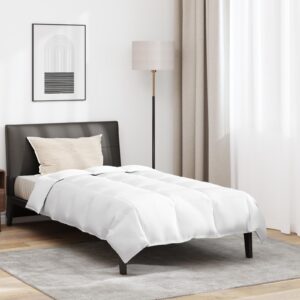 Vinterdyne med pude - 220 × 140 cm, hvid, dun/fjer (2 dele)