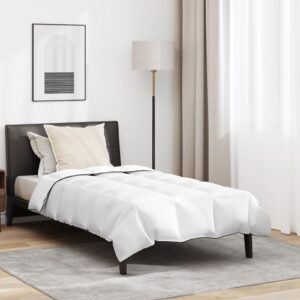 Vinterdyne med pude - hvid dun/fjer, 220 × 135 cm (2 stk)