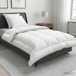 Vinterdyne- og puddesæt 3 stk. 140 x 220 cm 450 GSM uld hvid
