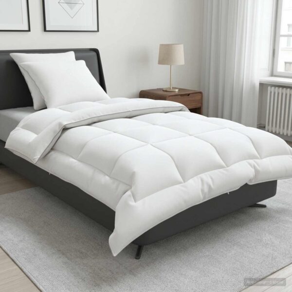 Vinterdyne- og puddesæt 3 stk. 140 x 220 cm 450 GSM uld hvid