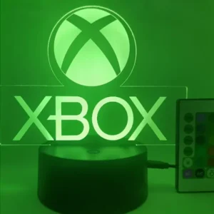 Xbox 3D lampe. Natlampe med et lysende Xbox logo. Farveskift mellem 7 farver.