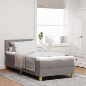 vidaXL Box spring seng med pude Gråbrun 80 x 200 cm Stof