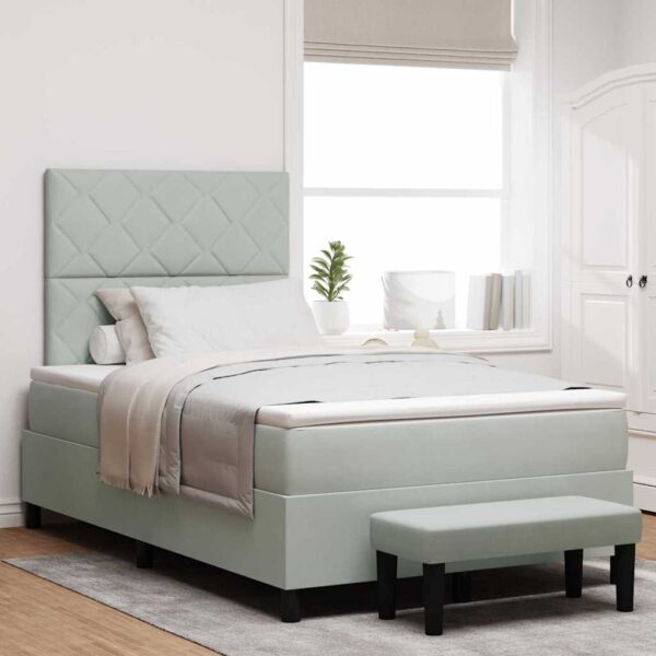 vidaXL Box spring seng med pude Lysegrå 200 x 120 cm Fløjl