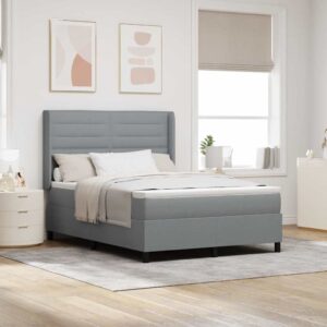 vidaXL Box spring seng med pude Lysegrå 200 x 140 cm Stof