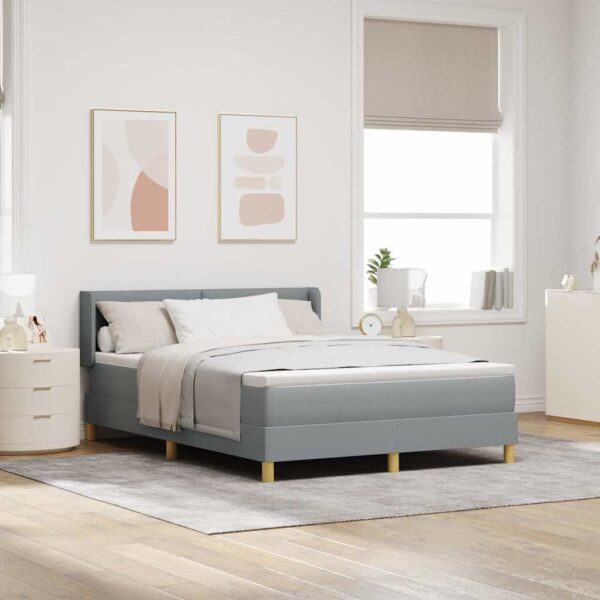 vidaXL Box spring seng med pude Lysegrå 200 x 160 cm Stof