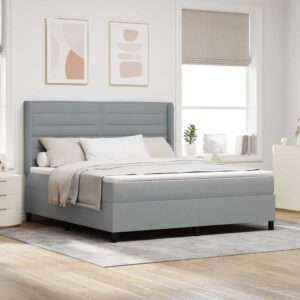 vidaXL Box spring seng med pude Lysegrå 200 x 180 cm Stof