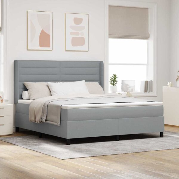 vidaXL Box spring seng med pude Lysegrå 200 x 180 cm Stof
