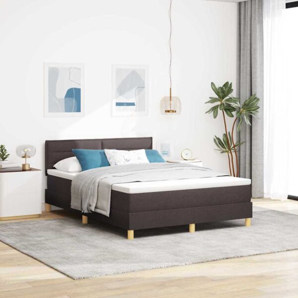 vidaXL Box spring seng med pude Mørk Brun 140 x 190 cm Stof