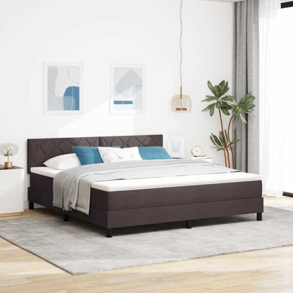 vidaXL Box spring seng med pude Mørk Brun 180 x 200 cm Stof