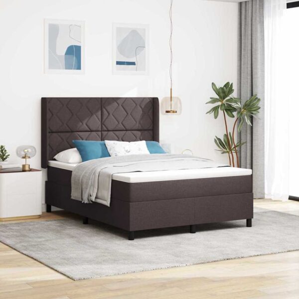 vidaXL Box spring seng med pude Mørk Brun 200 x 160 cm Stof