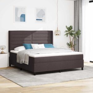 vidaXL Box spring seng med pude Mørk Brun 200 x 180 cm Stof