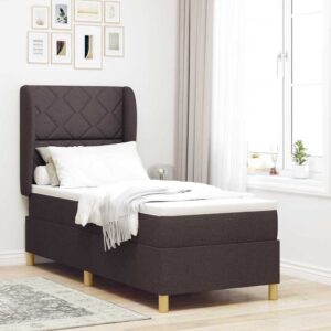 vidaXL Box spring seng med pude Mørk Brun 200 x 80 cm Stof