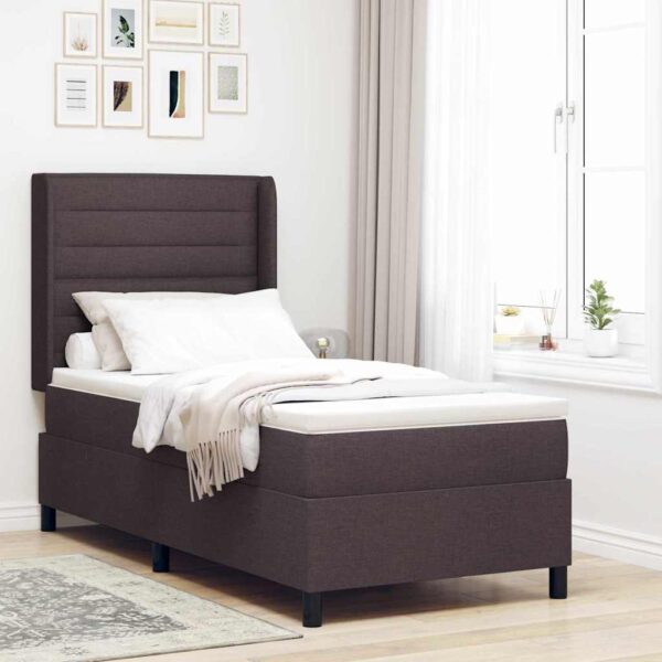 vidaXL Box spring seng med pude Mørk Brun 200 x 90 cm Stof