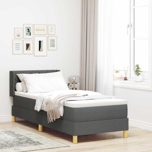 vidaXL Box spring seng med pude Mørkegrå 200 x 80 cm Stof