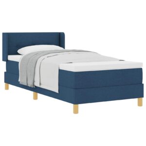 vidaXL Box spring seng med pude med hovedgærde Blå 200 x 100 cm Stof