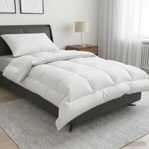 vidaXL Dyne- og puddesæt 2 stk. 140x200 cm 4 årstider 220 GSM Uld Hvid