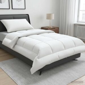 vidaXL Dyne- og puddesæt 2 stk. 140x200 cm Sommer 140 GSM Uld Hvid
