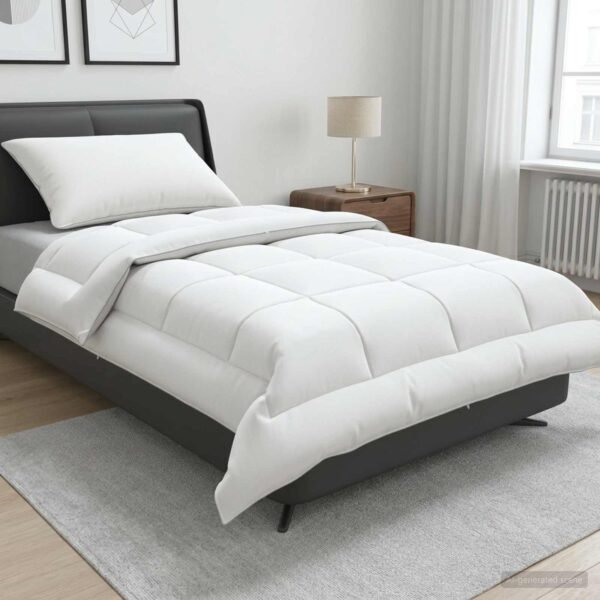 vidaXL Dyne- og puddesæt 2 stk. 140x200 cm Sommer 200 GSM Uld Hvid