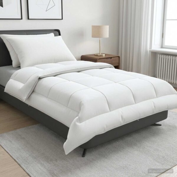 vidaXL Dyne- og puddesæt 3 stk. 140x220 cm Sommer 200 GSM Uld Hvid