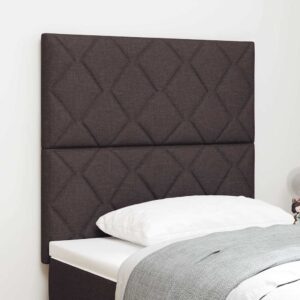 vidaXL LED sengegavl Brun 90 cm Stof