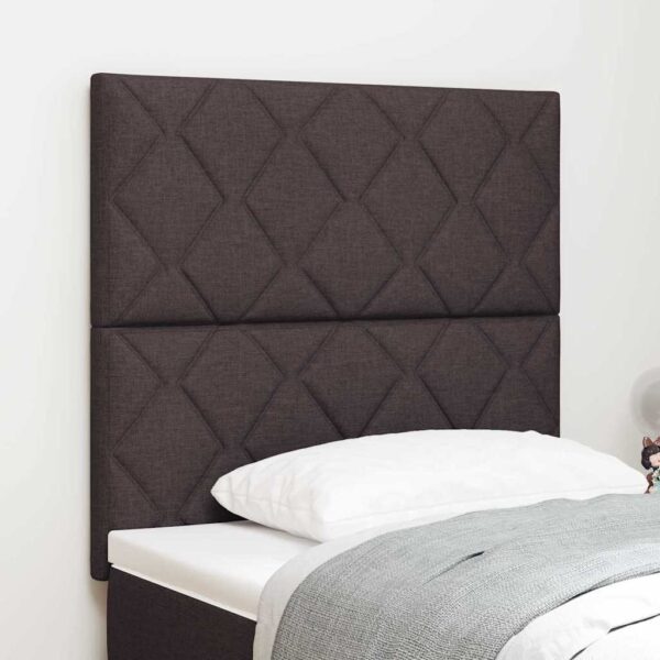vidaXL LED sengegavl Brun 90 cm Stof